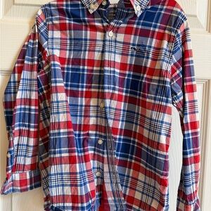 Vineyard Vines Boys Red, Blue & White Plaid Button-Down Shirt